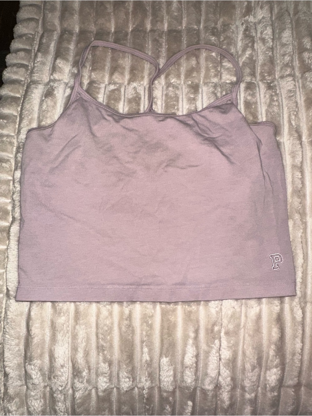 PINK Victoria's Secret Lavender Double-Strap Crop Camisole